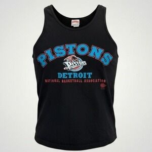 Nutmeg Mills Tank Top Men XL Black Detroit Pistons Vintage 90s NBA USA Collector
